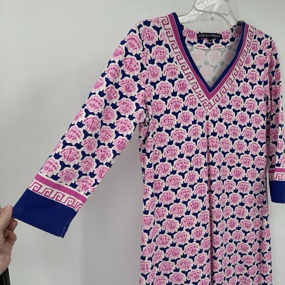 BARBARA ERICKSON dress shift sheath seashells beach resort cruise colorful M - Picture 4 of 7